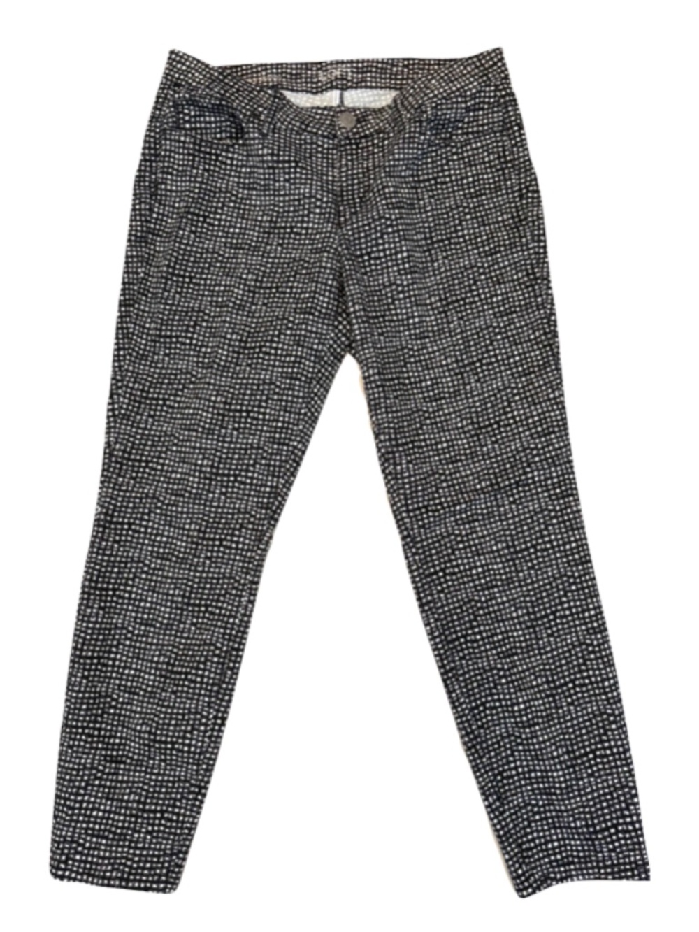 Loft black and white squares pattern curvy skinny pants size 8 | 29" - Picture 5 of 11